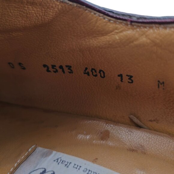 Vintage Mauri Exotic Alligator Burgundy Gray Dress Shoes Mens 13M Derby Oxfords - Picture 7 of 11